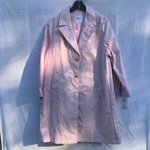Jane Post Shiny Blush Slicker Trench Coat